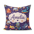 Custom Name with Scuba Divers Starfish and Whale on Rich Purple Square Filled Cushion Throw Pillow Sofa Bed Home Decor Zip Washable UK Made