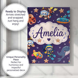 Personalised Name Underwater with Scuba Custom  Modern Room Accent Elegant Feature Canvas Wall Art Print Decor Picture Ready to Hang