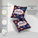 Custom Name with Scuba Divers Starfish and Whale on Rich Purple Square Filled Cushion Throw Pillow Sofa Bed Home Decor Zip Washable UK Made