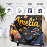 Underwater with Scuba Divers Starfish and Whale on Dark Charcoal  Personalised Custom Name Super Soft Fleece Blanket Bed Sofa Throw