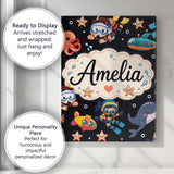 Personalised Name Underwater with Scuba Custom  Modern Room Accent Elegant Feature Canvas Wall Art Print Decor Picture Ready to Hang