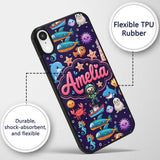 Cartoon Ocean with Various Sea Creatures on Rich Custom Name Protective Phone Case Mobile Cover Durable Everyday Smartphone Shock Resistant