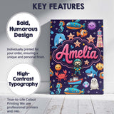 Personalised Name Cartoon Ocean with Custom Premium Decorative Design Modern Room Accent Canvas Wall Art Print Decor Picture Ready to Hang