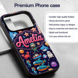 Cartoon Ocean with Various Sea Creatures on Rich Custom Name Protective Phone Case Mobile Cover Durable Everyday Smartphone Shock Resistant