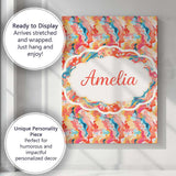 Personalised Name Soft Pastel Marble Fluid Pink Peach Blue Custom Stylish Home Interior Canvas Wall Art Print Decor Picture Ready to Hang