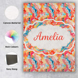 Personalised Name Soft Pastel Marble Fluid Pink Peach Blue Custom Stylish Home Interior Canvas Wall Art Print Decor Picture Ready to Hang