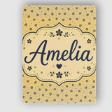 Personalised Name Minimal Beige Floral Custom  Modern Room Accent Elegant Feature Canvas Wall Art Print Decor Picture Ready to Hang