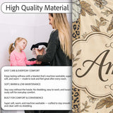 Vintage Neutral Floral Detailed Flowers and Leopard Print Panel  Personalised Custom Name Super Soft Fleece Blanket Bed Sofa Throw