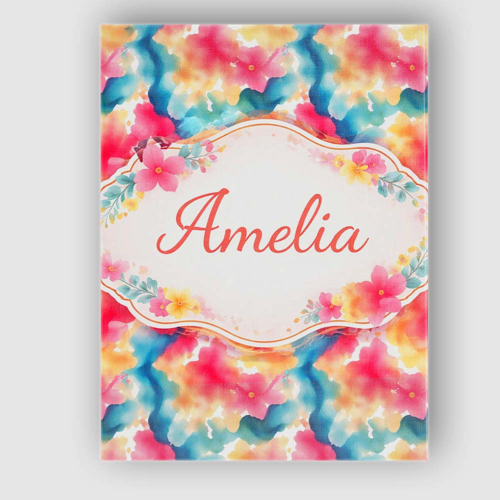 Personalised Name Watercolour Blend Abstract Flow Soft Pink Yellow Custom  Unique Canvas Wall Art Print Decor Picture Ready to Hang