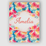 Personalised Name Watercolour Blend Abstract Flow Soft Pink Yellow Custom  Unique Canvas Wall Art Print Decor Picture Ready to Hang