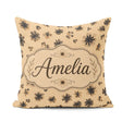Custom Name Leopard Spot and Floral Ditsy with Black Motifs Warm Square Filled Cushion Throw Pillow Sofa Bed Home Decor Zip Washable UK Made