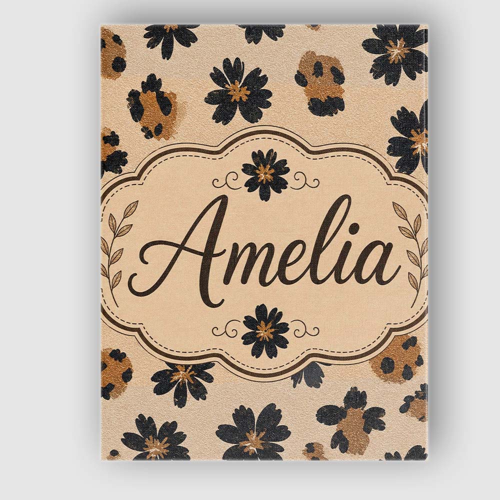 Personalised Name Modern Minimal Floral and Custom  Bespoke Interior Contemporary Canvas Wall Art Print Decor Picture Ready to Hang