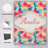 Personalised Name Watercolour Blend Abstract Flow Soft Pink Yellow Custom  Unique Canvas Wall Art Print Decor Picture Ready to Hang