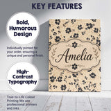 Personalised Name Ditsy Black Floral on Custom  Modern Room Accent Elegant Feature Canvas Wall Art Print Decor Picture Ready to Hang