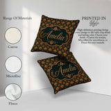 Custom Name Luxury Ornate Baroque Floral Tile Pattern in Gold on Square Filled Cushion Throw Pillow Sofa Bed Home Decor Zip Washable UK Made