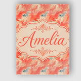 Personalised Name Abstract Coral and Cream Custom  Unique Gift Idea Elegant Feature Canvas Wall Art Print Decor Picture Ready to Hang