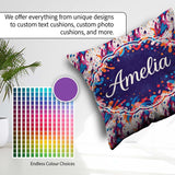 Custom Name Dynamic Paint Splatter White Abstract Pattern Lovely Square Filled Cushion Throw Pillow Sofa Bed Home Decor Zip Washable UK Made