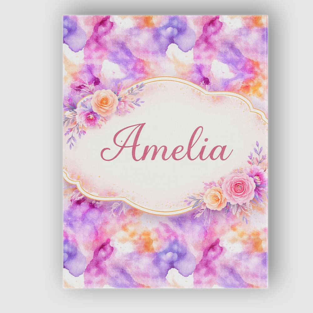 Personalised Name Soft Watercolour Splash Lavender Peach Abstract Custom  Bespoke Canvas Wall Art Print Decor Picture Ready to Hang