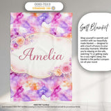 Soft Watercolour Splash Lavender Peach Abstract Pattern Lovely  Personalised Custom Name Super Soft Fleece Blanket Bed Sofa Throw