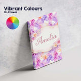 Personalised Name Soft Watercolour Splash Lavender Peach Abstract Custom  Bespoke Canvas Wall Art Print Decor Picture Ready to Hang