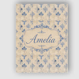 Personalised Name Classic French Blue Custom Modern Room Accent Creative Decorator Style Canvas Wall Art Print Decor Picture Ready to Hang