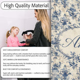 Elegant Blue Vintage Floral Damask on Textured Neutral Background  Personalised Custom Name Super Soft Fleece Blanket Bed Sofa Throw