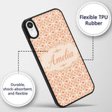 Geometric Floral Star in Warm Peach and Cream Custom Name Protective Phone Case Mobile Cover Durable Everyday Smartphone Shock Resistant