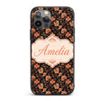 Vintage Floral Vine in Warm Peach Printed Design Custom Name Protective Phone Case Mobile Cover Durable Everyday Smartphone Shock Resistant