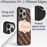 Vintage Floral Vine in Warm Peach Printed Design Custom Name Protective Phone Case Mobile Cover Durable Everyday Smartphone Shock Resistant