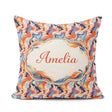 Custom Name Vibrant Retro Marble Swirl Blue Orange Cream Pattern Square Filled Cushion Throw Pillow Sofa Bed Home Decor Zip Washable UK Made