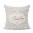 Custom Name Soft Neutral Floral Tile in Cream and Embossed Style Square Filled Cushion Throw Pillow Sofa Bed Home Decor Zip Washable UK Made