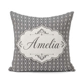 Custom Name Modern Geometric Flower Lattice Symmetrical Seamless Square Filled Cushion Throw Pillow Sofa Bed Home Decor Zip Washable UK Made