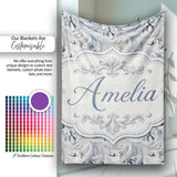 Abstract Grey Marble Swirl Pattern with Fluid Flowing Texture Lovely  Personalised Custom Name Super Soft Fleece Blanket Bed Sofa Throw
