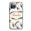 Soft Blush Watercolour Splash Pink Mint Abstract Custom Name Protective Phone Case Mobile Cover Durable Everyday Smartphone Shock Resistant