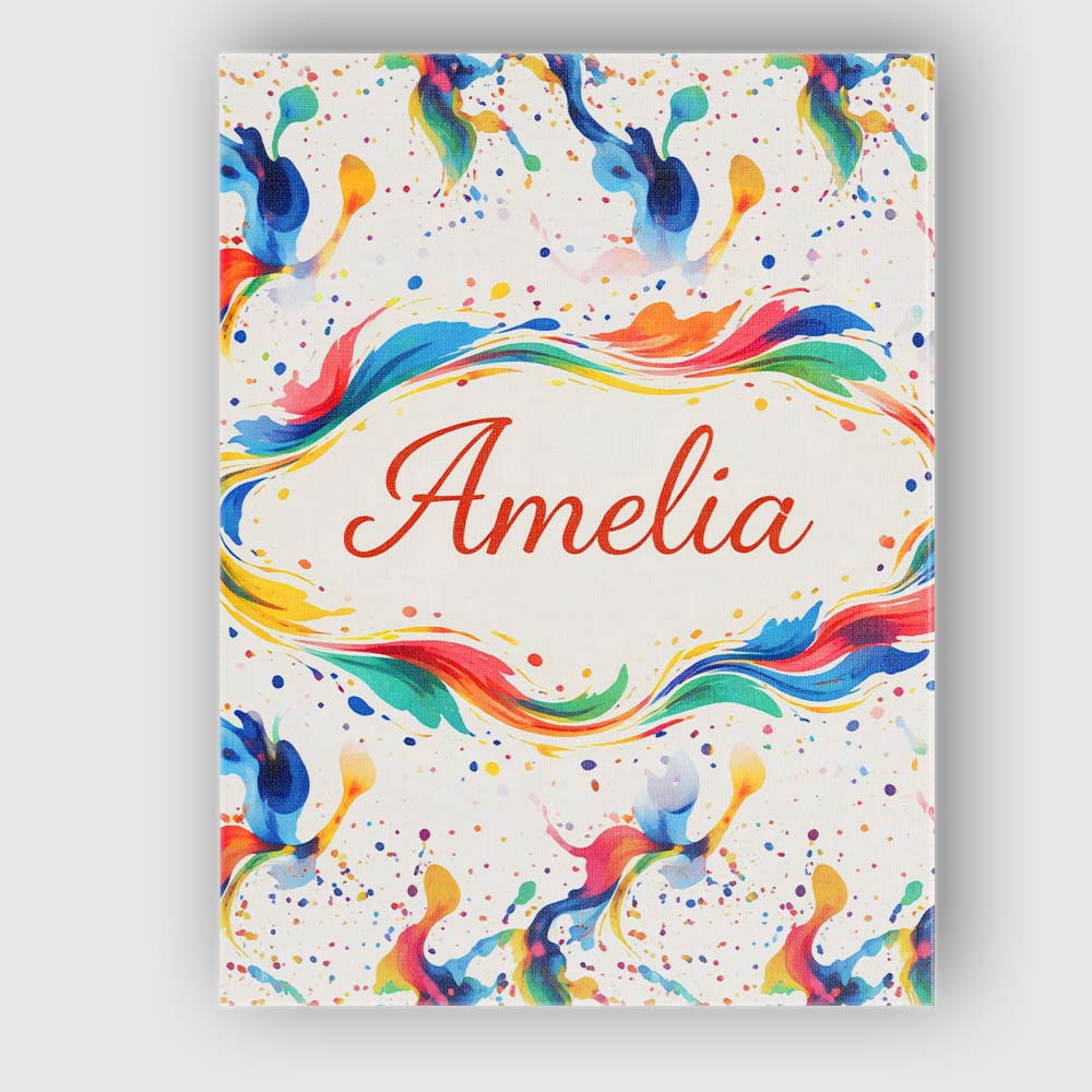 Personalised Name Soft Blush Watercolour Splash Pink Mint Abstract Custom  Unique Canvas Wall Art Print Decor Picture Ready to Hang