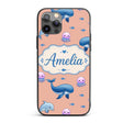 Cute Dolphin Shark and Jellyfish Ocean Animals Custom Name Protective Phone Case Mobile Cover Durable Everyday Smartphone Shock Resistant