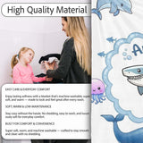 Cute Dolphin Shark and Jellyfish Ocean Animals Light Grey Background  Personalised Custom Name Super Soft Fleece Blanket Bed Sofa Throw