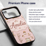 Cute Woodland Owls Mushrooms and Leaves Soft Custom Name Protective Phone Case Mobile Cover Durable Everyday Smartphone Shock Resistant