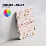 Personalised Name Cute Woodland Owls Custom Premium Decorative Design Modern Room Accent Canvas Wall Art Print Decor Picture Ready to Hang
