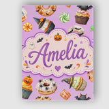 Personalised Name Cute Halloween Donuts Custom  Modern Room Accent Elegant Feature Canvas Wall Art Print Decor Picture Ready to Hang