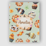 Personalised Name Cute Halloween Donuts Custom  Modern Room Accent Elegant Feature Canvas Wall Art Print Decor Picture Ready to Hang