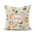 Custom Name Halloween Donuts Cupcakes Bats Candy and Sage Green Square Filled Cushion Throw Pillow Sofa Bed Home Decor Zip Washable UK Made