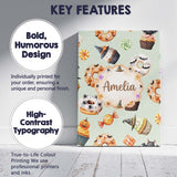 Personalised Name Cute Halloween Donuts Custom  Modern Room Accent Elegant Feature Canvas Wall Art Print Decor Picture Ready to Hang