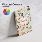 Personalised Name Cute Halloween Donuts Custom  Modern Room Accent Elegant Feature Canvas Wall Art Print Decor Picture Ready to Hang