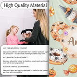 Cute Halloween Donuts Cupcakes Bats Candy and Pumpkins Sage Green  Personalised Custom Name Super Soft Fleece Blanket Bed Sofa Throw