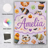Personalised Name Halloween Donuts Cupcakes Custom  Bespoke Interior Contemporary Canvas Wall Art Print Decor Picture Ready to Hang