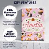 Personalised Name Cute Halloween Donuts Custom  Modern Room Accent Elegant Feature Canvas Wall Art Print Decor Picture Ready to Hang