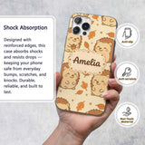 Cute Hedgehog Autumn Cartoon Decorative Design Custom Name Protective Phone Case Mobile Cover Durable Everyday Smartphone Shock Resistant