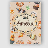 Personalised Name Cute Halloween Donuts Custom  Modern Room Accent Elegant Feature Canvas Wall Art Print Decor Picture Ready to Hang