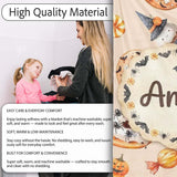 Cute Halloween Donuts Cupcakes Bats Candy and Pumpkins Beige Lovely  Personalised Custom Name Super Soft Fleece Blanket Bed Sofa Throw